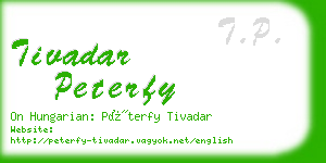 tivadar peterfy business card
